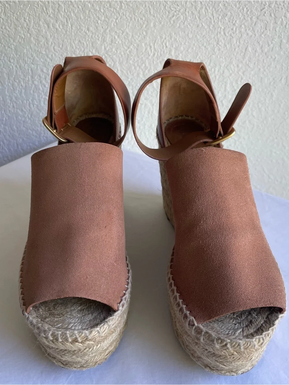 Chloe Tan Espadrille Platform Sandals